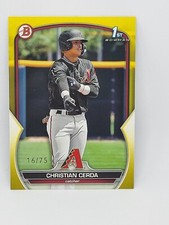 2023 Bowman Christian Cerda Yellow Paper Parallel 05/75 1st Diamondbacks #BP-56