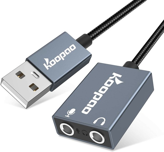 3.5mm Stereo Sound Card for Headset Mic 