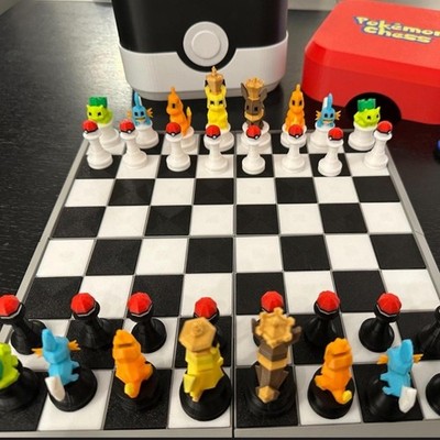 Pokemon Chess Set  3D Printed in Full Color
