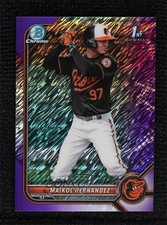 2022 Bowman Chrome Prospects Purple Shimmer Refractor /250 Maikol Hernandez 0s1o