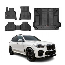 OMAC Fußmatten & Kofferraumwanne Set für BMW X5 G05 2018-2026 Gummi Schwarz 4x
