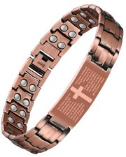Feraco Copper Cross Bracelet for Men,Magnetic Therapy Bracelets