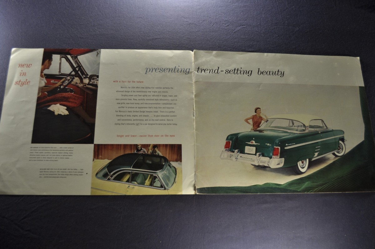 1954 Mercury Large Catalog Brochure Monterey Sun Valley Original