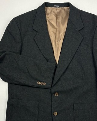 Oscar De La Renta Studio Sport Coat 40R Green Donegal Flannel Wool Patch Pockets