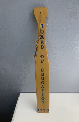 Vintage Board of Education ''Applied Psychology'' Wooden Punishment Paddle 26''