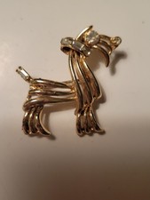 High End Dog Brooch Twisted Rhinestone Must See