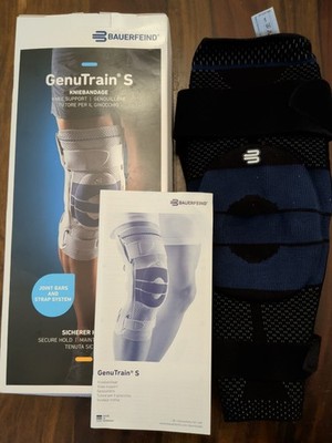 Bauerfeind GenuTrain S Hinged Knee Brace LEFT - Size 5 Black, Genuine - EUC