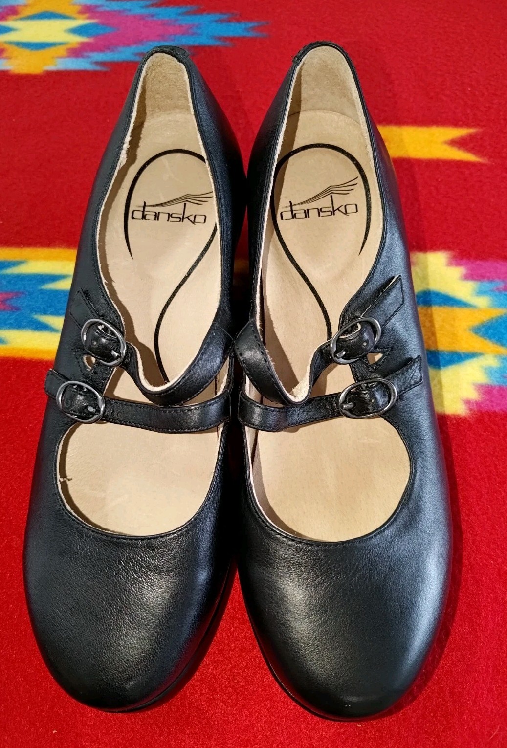 Dansko Womens Josie Mary Jane Black Leather Low Heel Platform Shoe EU37 US 6.5-7 image 3
