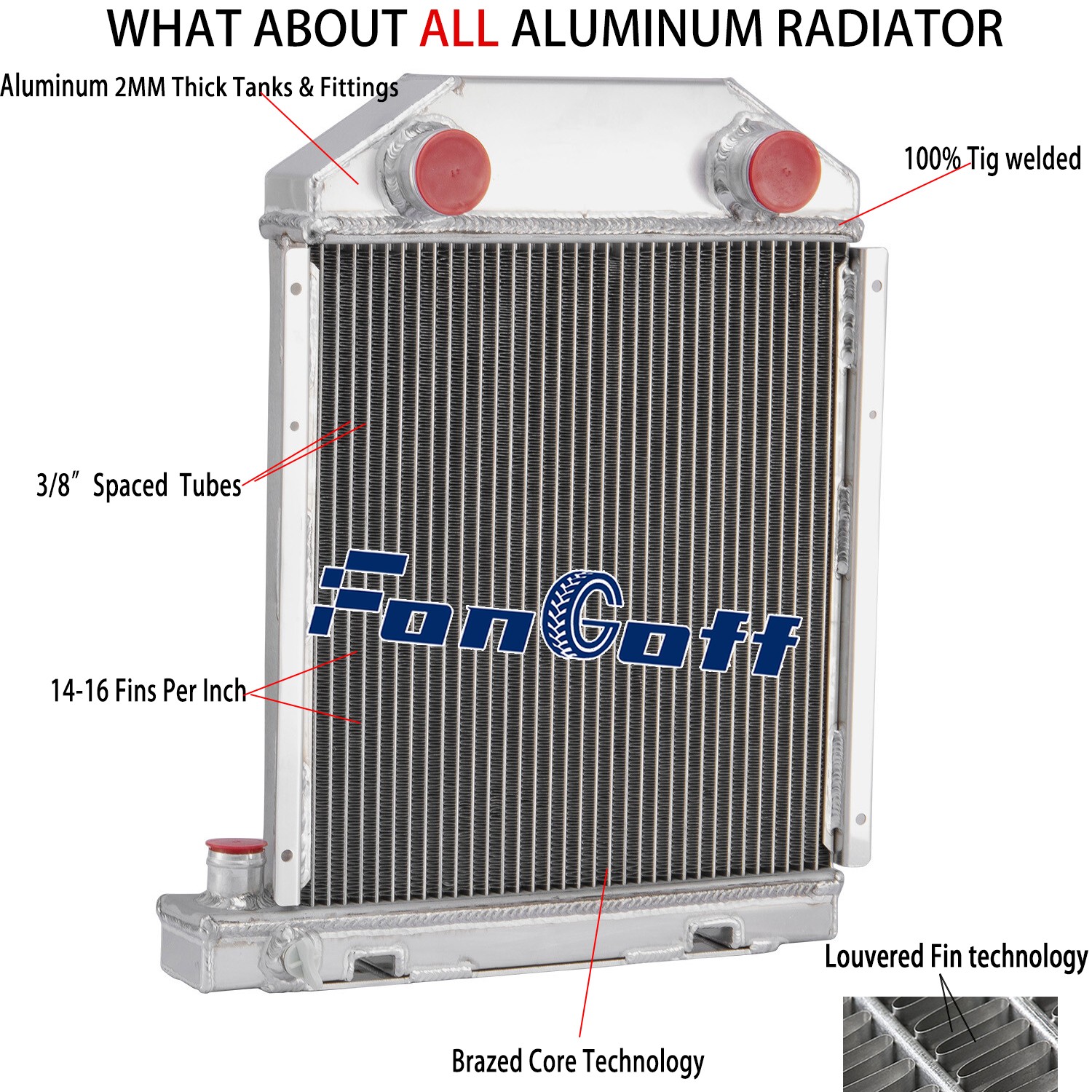 3 ROW Aluminum Radiator Fits Ford Holland DEXTA CC957E8005 957E8005