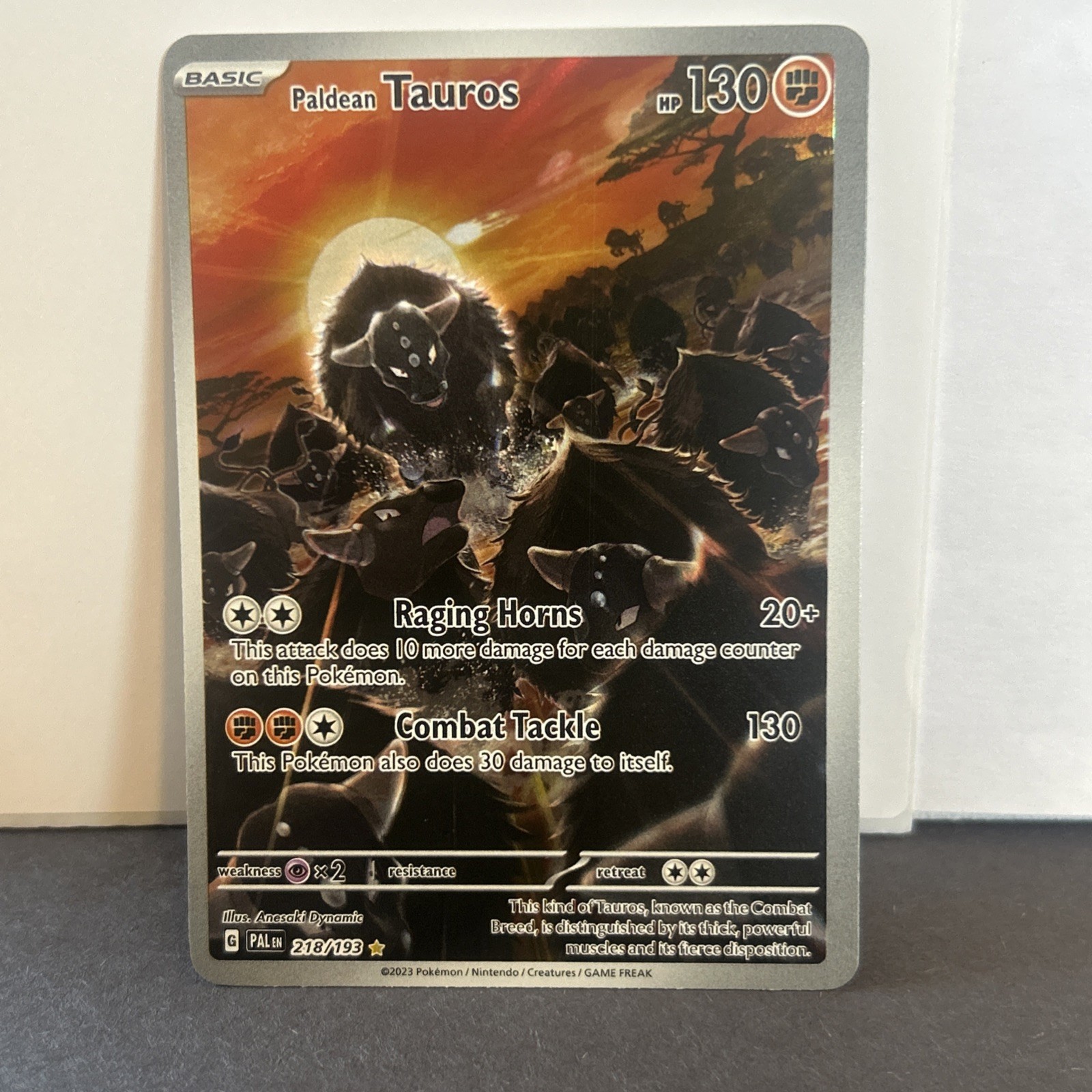 Paldean Tauros 218/193 Paldea Evolved Illustration Rare Pokemon TCG NM