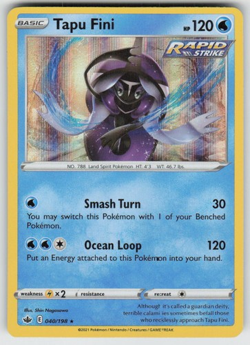 Holo Tapu Fini 040/198 Rare Chilling Reign Near Mint