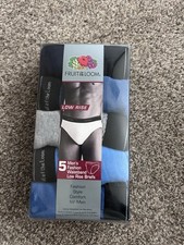 Vtg Fruit Of The Loom Men  s LOW RISE BRIEFS Fashion Waistband MED 32-34 5pk