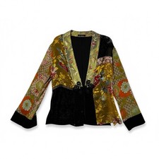 Vintage Y2K Spencer Alexis Top Women  s Medium Silk Oriental Boho Hippie Retro