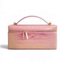 NEW Chanel 26K Vanity with Chain Rose Crocodile Embossed Calfskin Leather GHW