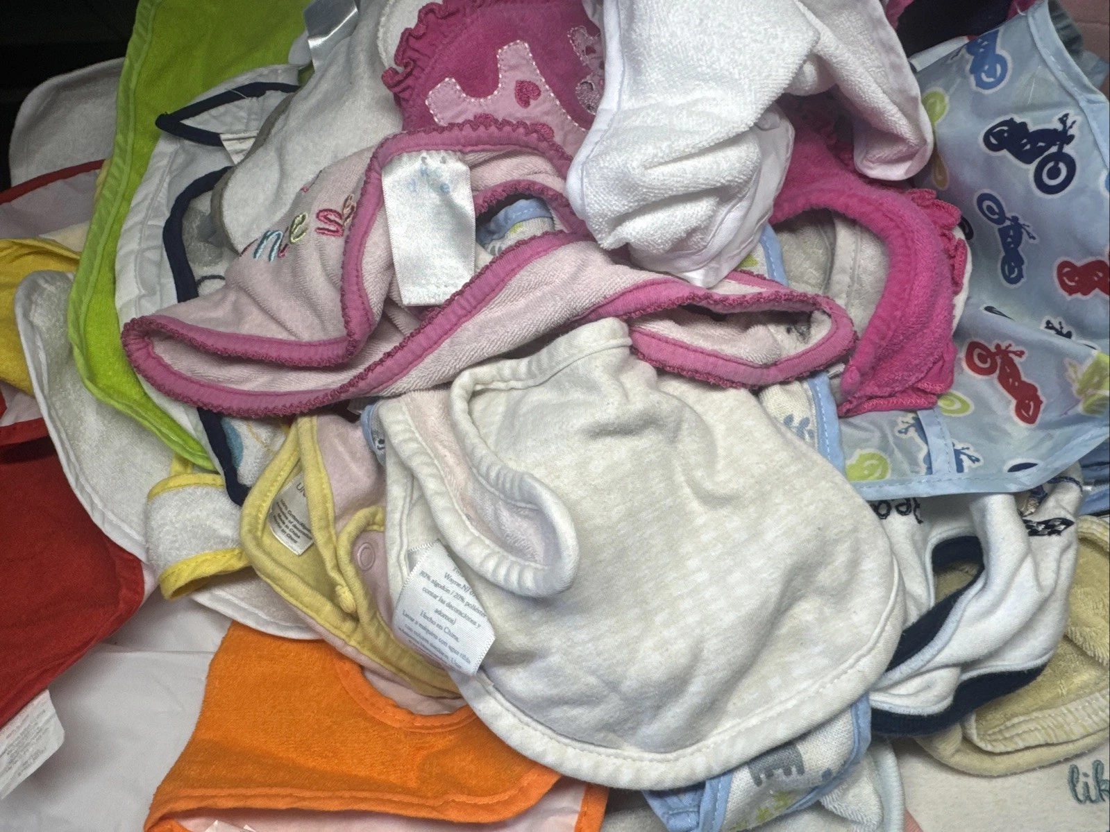 Baby Lot Of 45 Different Size Bibs Carters, may different types
Opens in a new window or tab