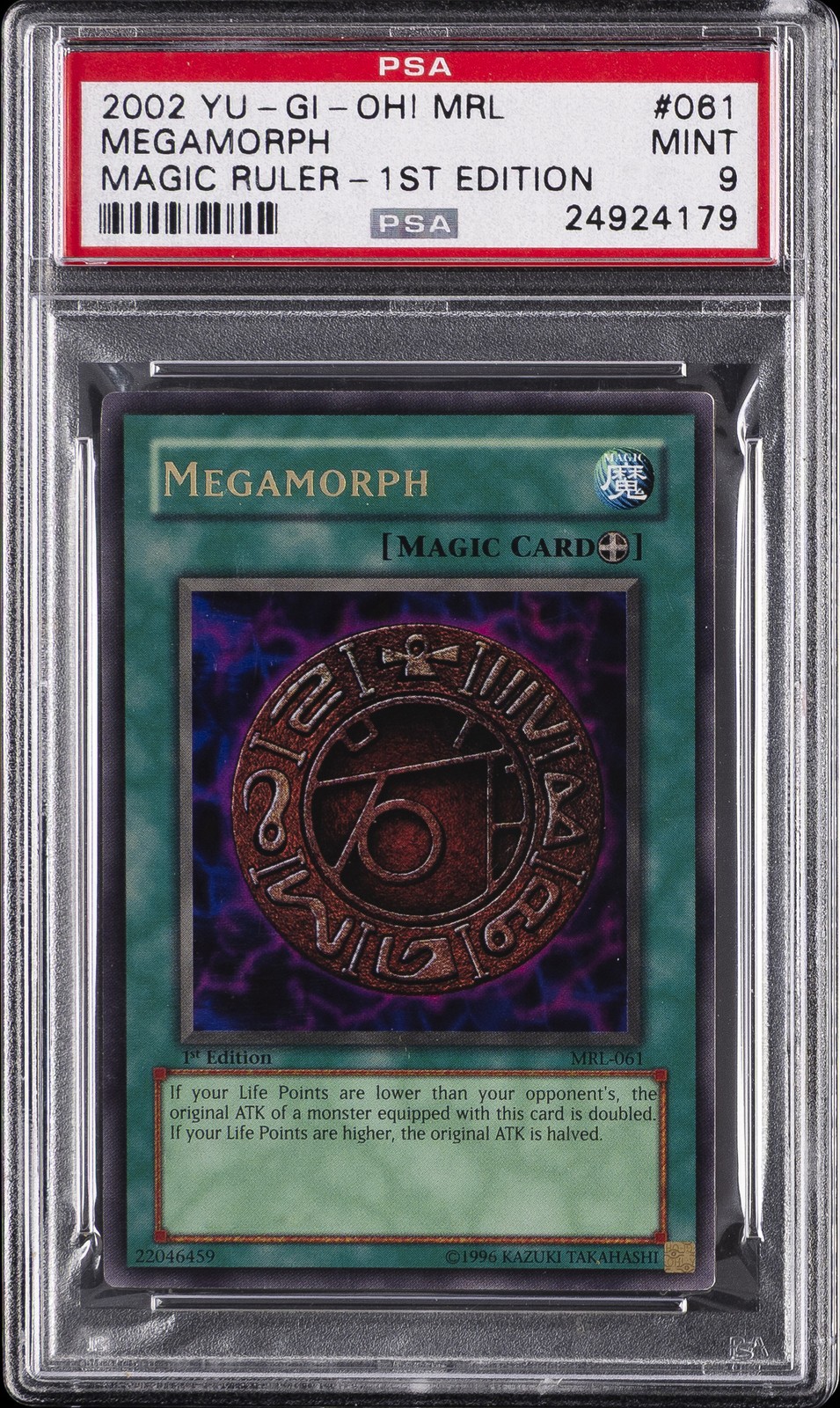 2002 YU-GI-OH! MRL-MAGIC RULER 1ST EDITION #061 MEGAMORPH PSA 9