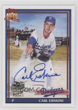 2021 Topps Archives Fan Favorite Auto 1991 Topps Carl Erskine #FFA-CE Auto 4tr