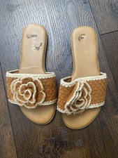 Girls Brown Crochet Sandals Size 2 Youth By Link