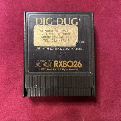 ATARI VIDEO GAME CARTRIDGE ONLY DIG DUG COMPUTER 1982 VINTAGE RX8026 WARNER CART