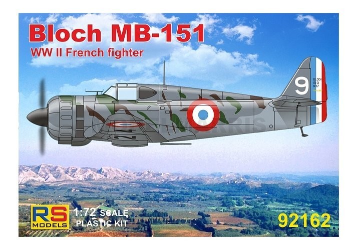 Rs Models 92162 1/72 Bloch Mb-151 (4 Decal V. for France, Greece, Germany) Resin