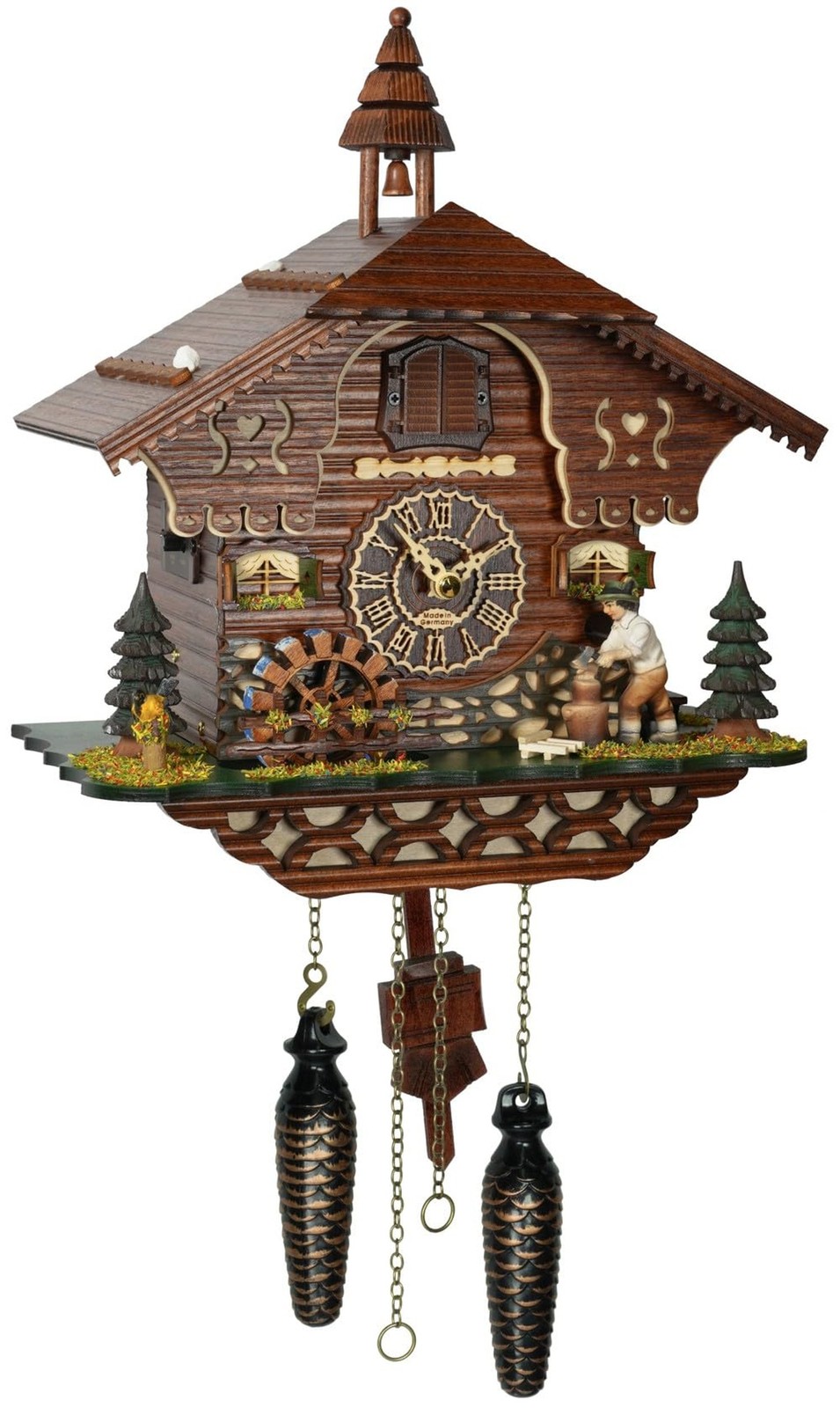 Trenkle Quartz Cuckoo Clock Black Forest House with Moving W