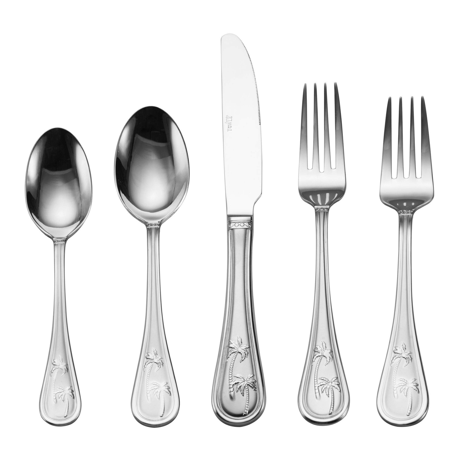 Palm Breeze Flatware Service for 4, 20 Piece Set, 18/0 Stain