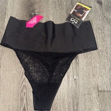 Maidenform Self Expressions Women's Black Thong Tame Your Tummy XLarge