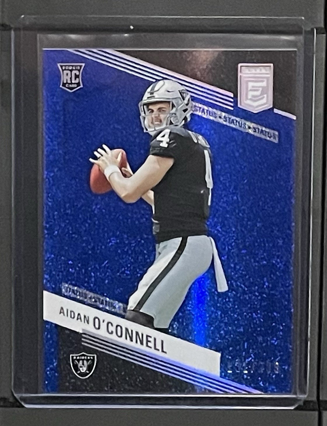 2023 Donruss Elite Status Blue Sparkle Aidan O'Connell Rookie RC Card /299 #101