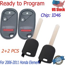 2 Replacement For 2006-2011 Honda Element Keyless Entry Remote Car Key Fob Set