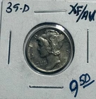 1939 D  Mercury Silver Dime Looks XF/AU Beautiful Coin