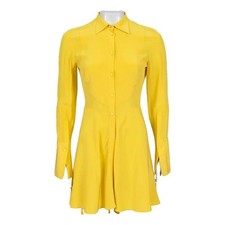 Alexander McQueen Silk Collared Mini Dress Size 42