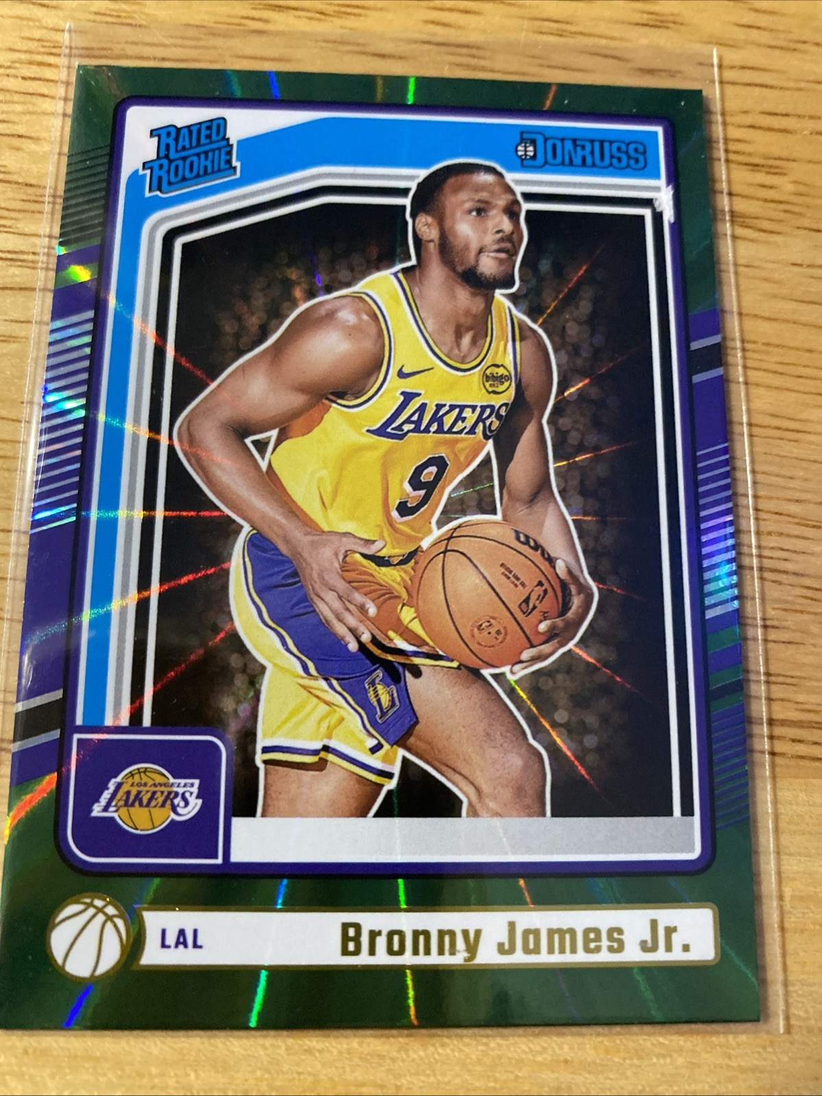 2024-25 Panini Donruss - Rated Rookie Bronny James #243 Holo Green Laser (RC)