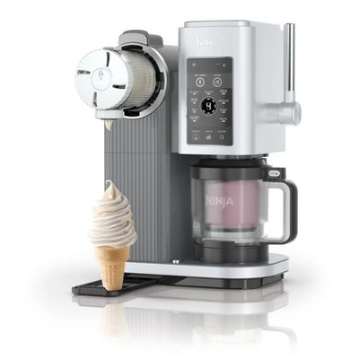 Ninja CREAMi NC701EU Scoop&Swirl Eismaschine, 2 Behälter, 13 Funktionen, Silber