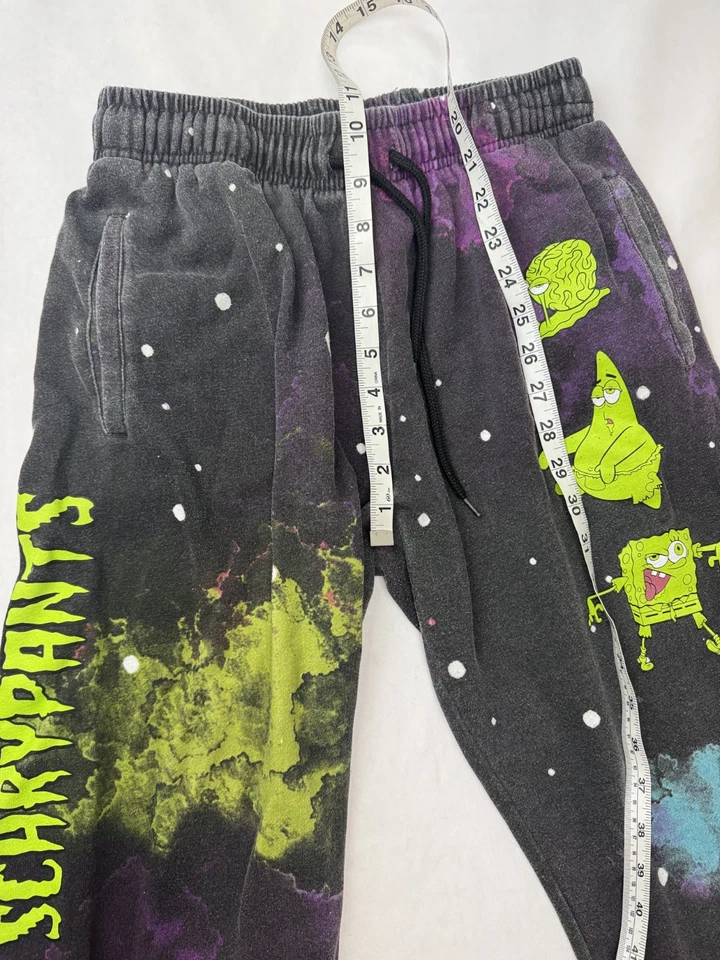 Nickelodeon Bob Esponja Pantalones de miedo Pantalones de Halloween Pantalones de chándal Pantalones deportivos Negros Medianos Foto 3 de 4