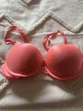 Vintage Victoria s Secret Coral Bling Bombshell Bra Sissy Size 36B