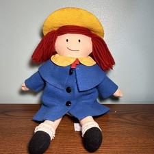 Eden Madeline Plush Cloth Doll 1994 Yellow Hat Blue Coat Soft Rag Toy
