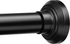 Matte black shower curtain rod, adjustable length 30 to 52 inches
