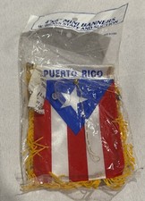 Puerto Rico 4 X 6 MINI BANNER FLAG CAR WINDOW MIRROR HANGING W Suction Staff