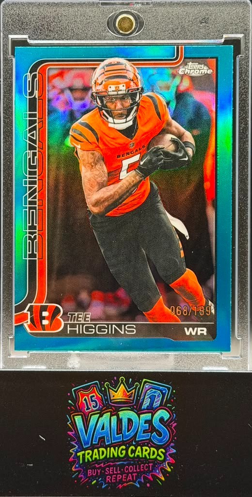 2025 Topps Chrome Tee Higgins Aqua Refractor /199 #59 Bengals 068/199