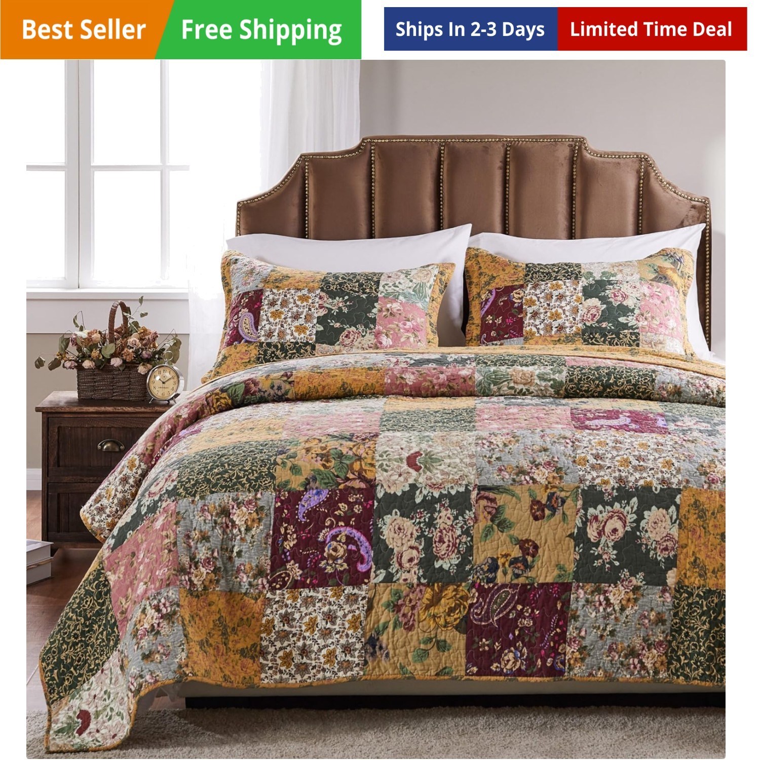 Greenland Home Antique Chic Authentic Patchwork Cotton Quilt