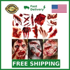 FANRUI 8 Sheets Halloween Fake Scar Tattoos For Women Men Adults Kids, Fake W...