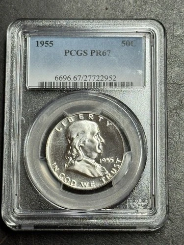 1955 Proof Franklin Half Dollar PCGS PR67 Stunning Gem PF++ 50c Coin (3642)
