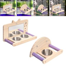 Bird Parrot Perch with Feeding Cups Lightweight Fun Bird Cage Accessories Bird