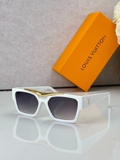 LOUIS VUITTON Z1659LU White Gold Square Sunglasses Gray Gradient Lens 57-18-145
