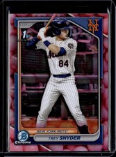 TREY SNYDER 2024 BOWMAN CHROME DRAFT SNACK PACK BUBBLE GUM SSP RC METS