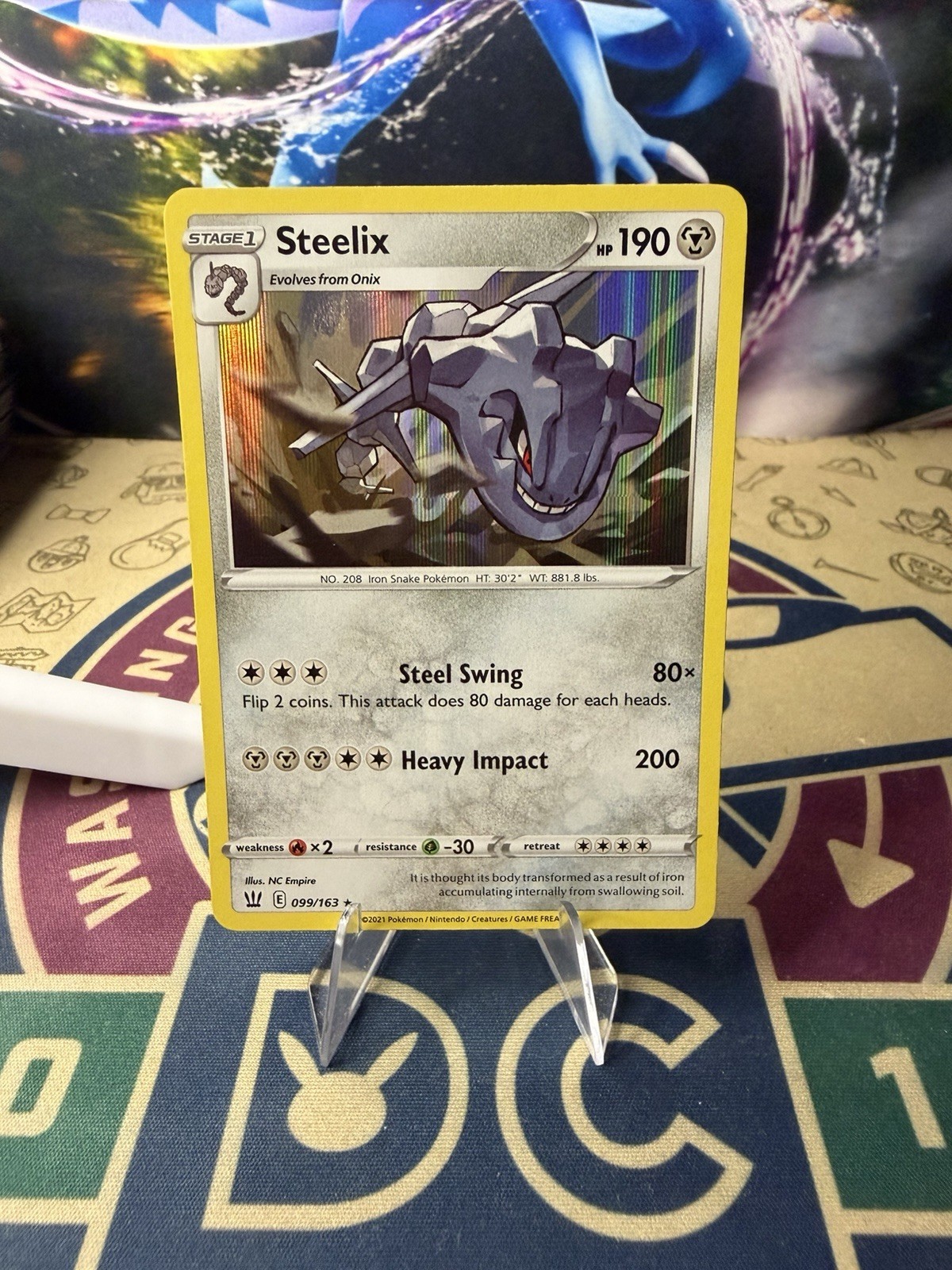 Steelix 099/163 Holo Rare Battle Styles Near Mint Foil Pokemon Card 99/163