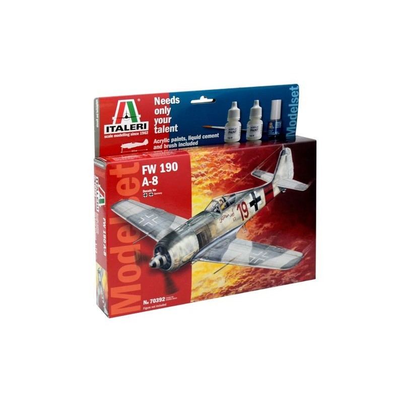Maquette avion FW-190 A-8 Italeri 70392 modèle réduit pour diorama militaire 1/72