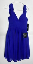 NWT Lulus Royal Blue Cocktail Dress XS | Sweetheart Neckline Chiffon Fit & Flare