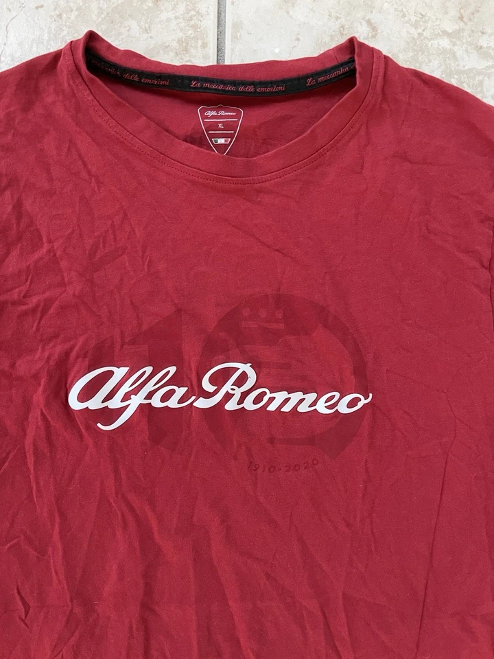 Camiseta Alfa Romeo Motorsports Manga Corta Roja XL Carreras Coche Auto Pista Run Top Foto 2 de 4