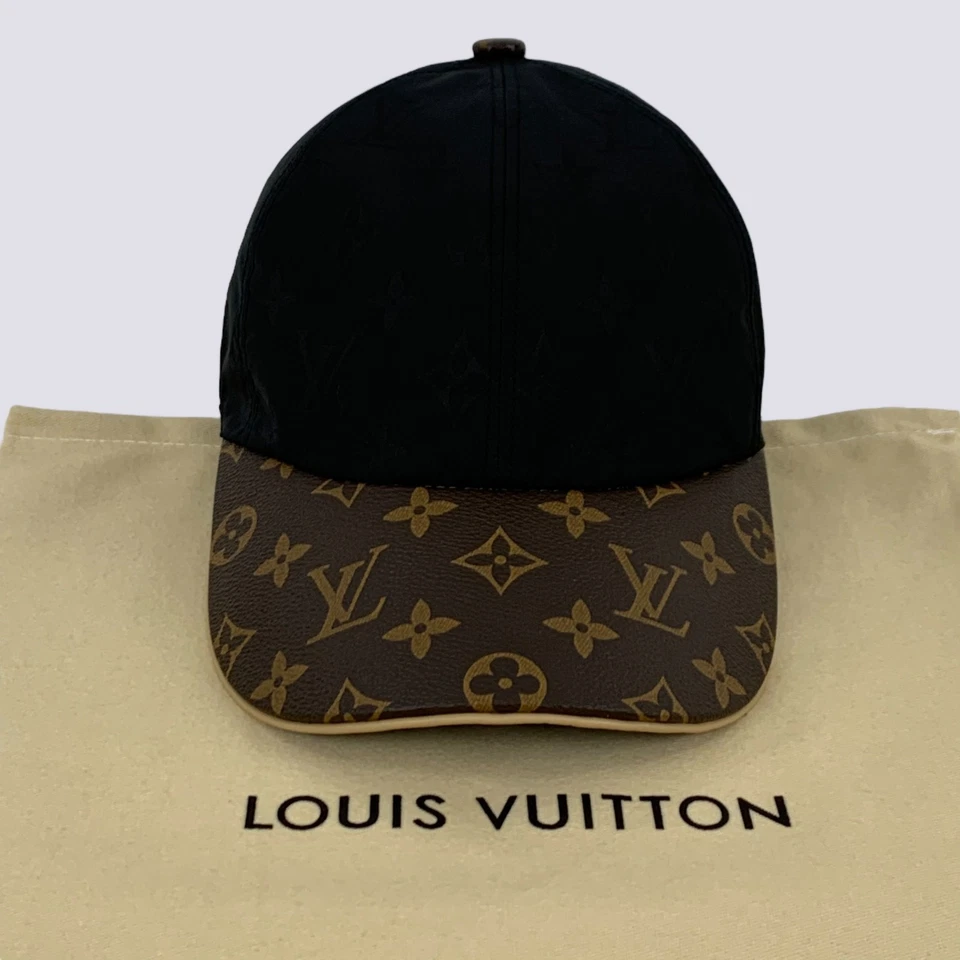 Louis Vuitton LV Monograma Prepárate Nylon Gorra de Béisbol Sombrero Negro Talla M Foto 3 de 4